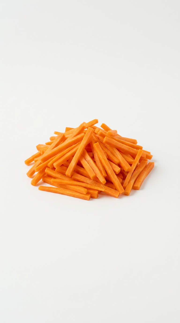 Julienned Carrots Ready to Cook