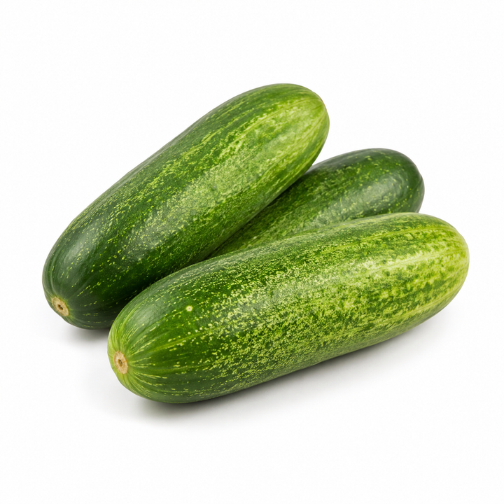 ಸೌತೆಕಾಯಿ — ಬಿಳಿ ಹಿನ್ನೆಲೆಯ AI ಉದಾಹರಣೆ ಚಿತ್ರ