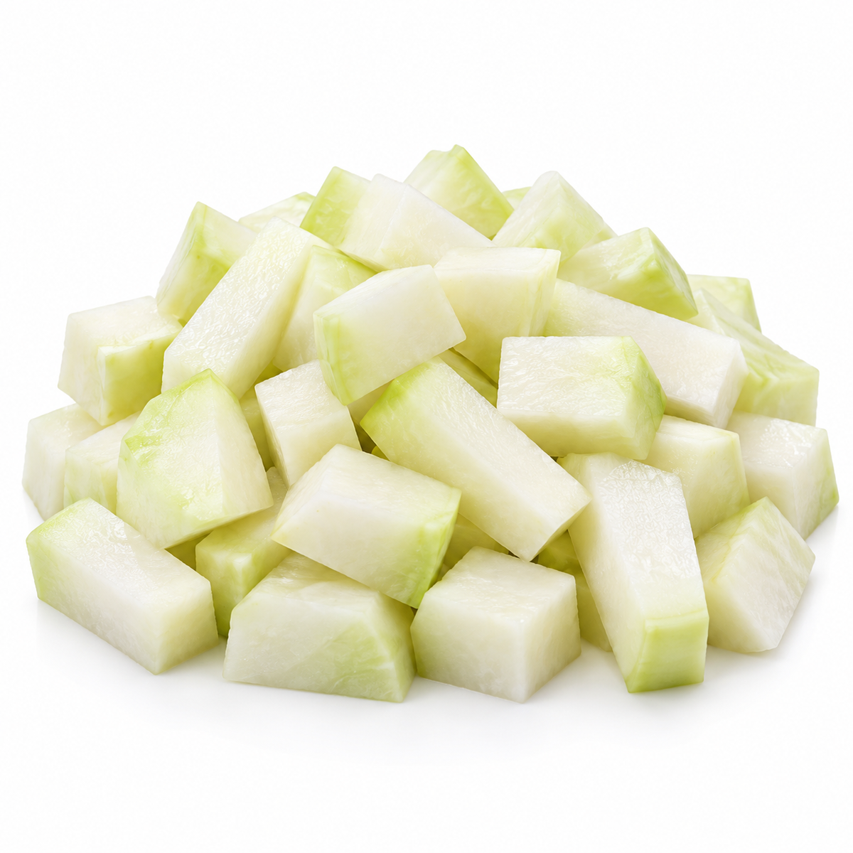 ಕತ್ತರಿಸಿದ ನವಿಲುಕೋಸು — Fresh-cut Knol Khol on a white background
